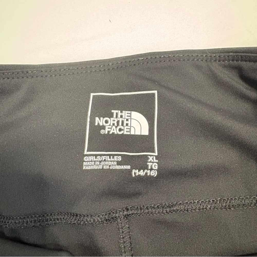 The North Face Leggings Girls XL (14/16) Black Athletic Side Pocket Flashdry - Picture 3 of 10
